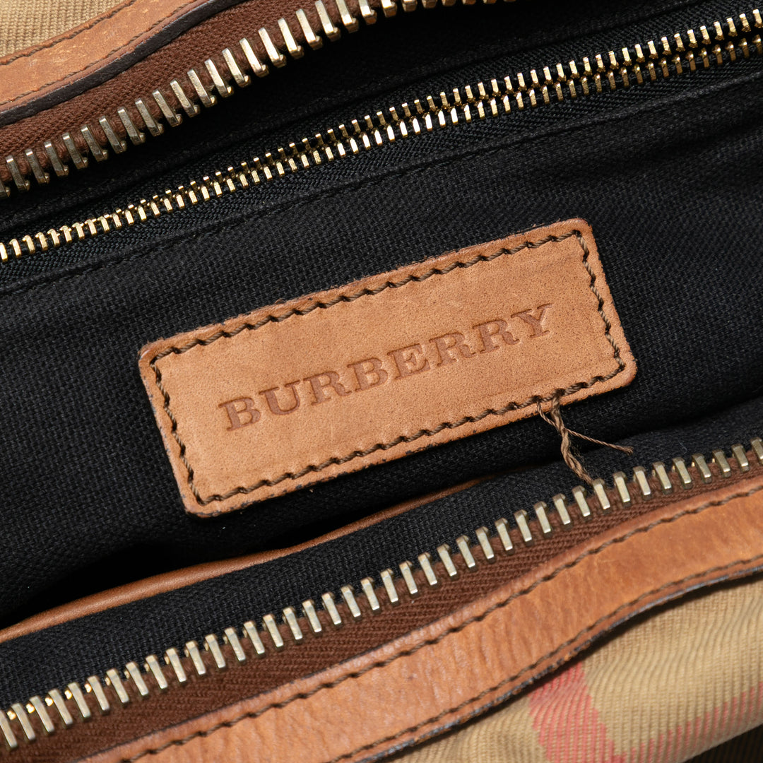 Burberry Small Cuir à finitions House Check Toile Bridle Orchard Sac