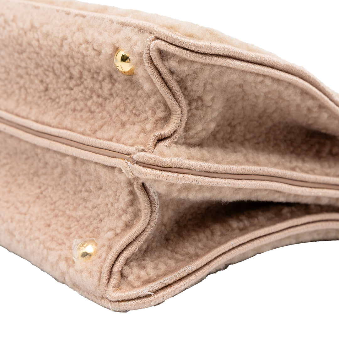 Fendi Sac à main Shearling Peekaboo ISeeU Matière naturelle Petit Rose – vue 6 – GABY PARIS
