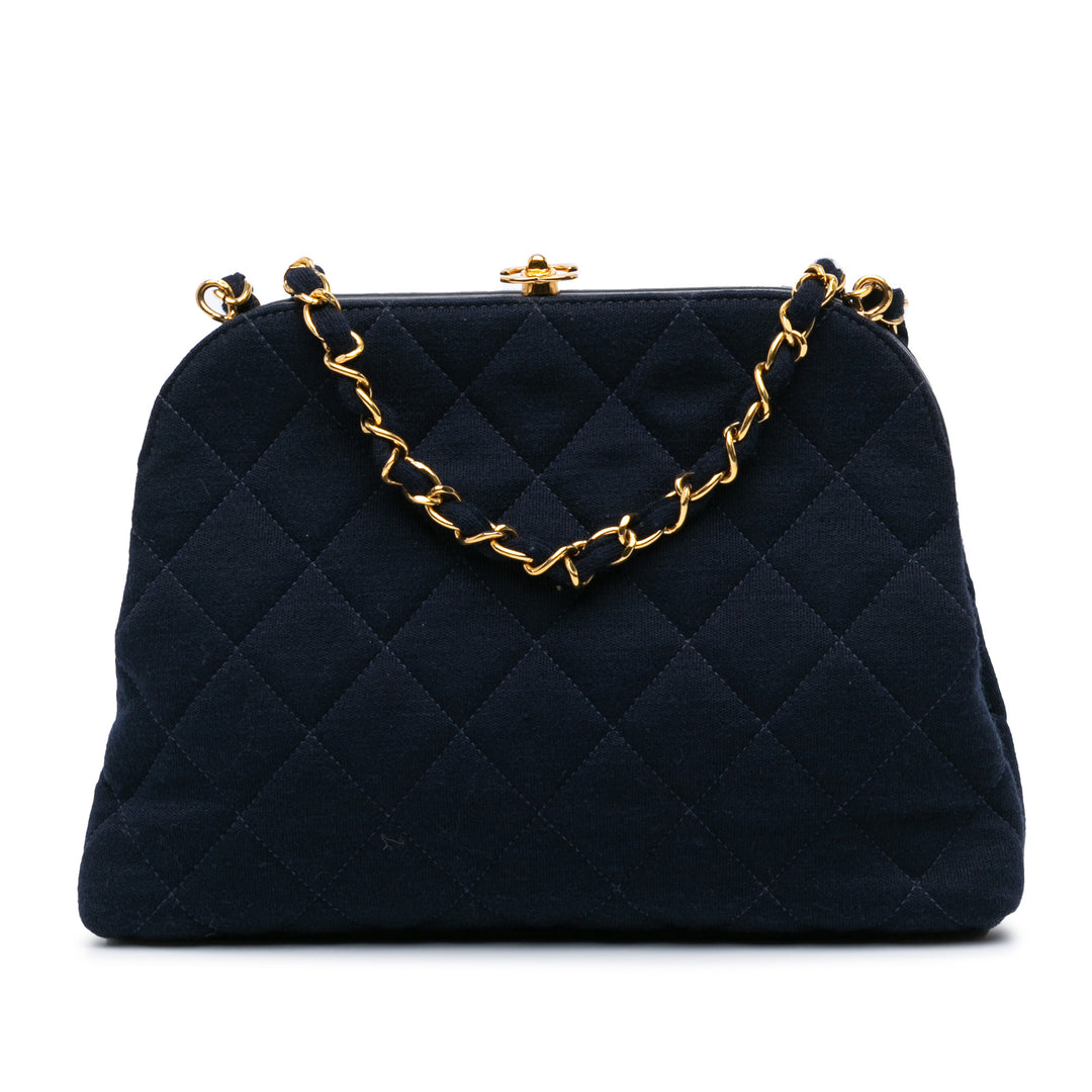 Quilted Jersey Frame Chain Crossbody Blue - Gaby Paris