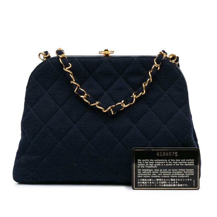 Quilted Jersey Frame Chain Crossbody Blue - Gaby Paris