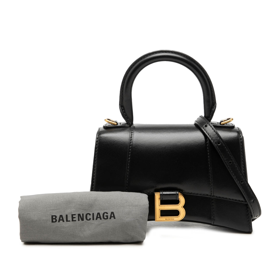 Balenciaga Small brillant Box Cuir de veau Hourglass sac à anse supérieure