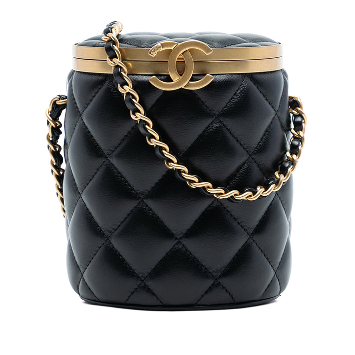 Chanel Mini Matelassé Cuir d’agneau Crown Boîte Sac