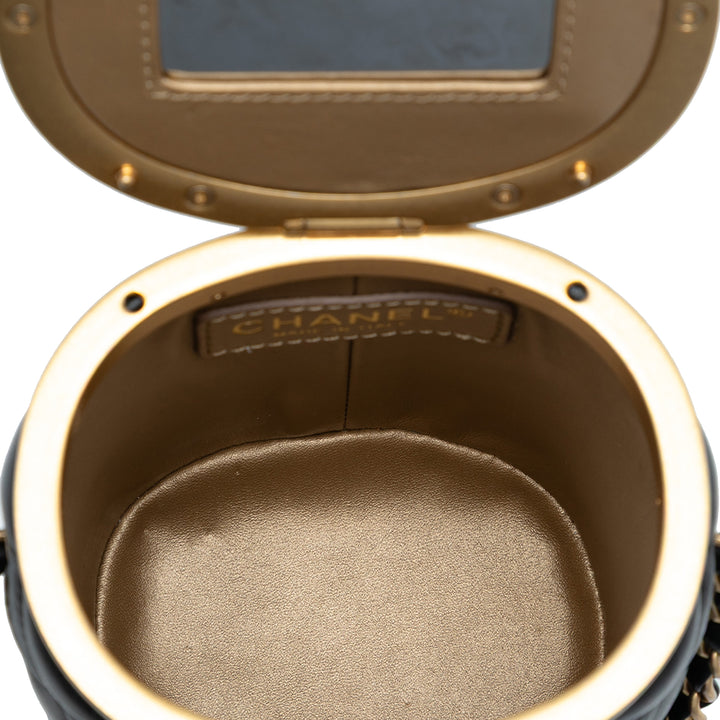 Chanel Mini Matelassé Cuir d’agneau Crown Boîte Sac