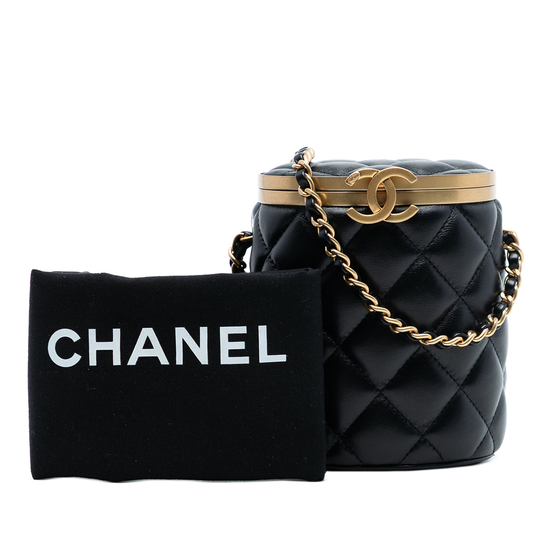 Chanel Mini Matelassé Cuir d’agneau Crown Boîte Sac