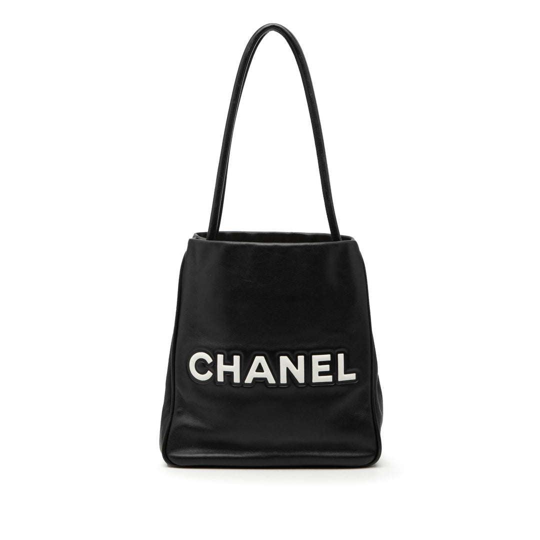Chanel Cuir d’agneau embossé Camellia Logo Cabas