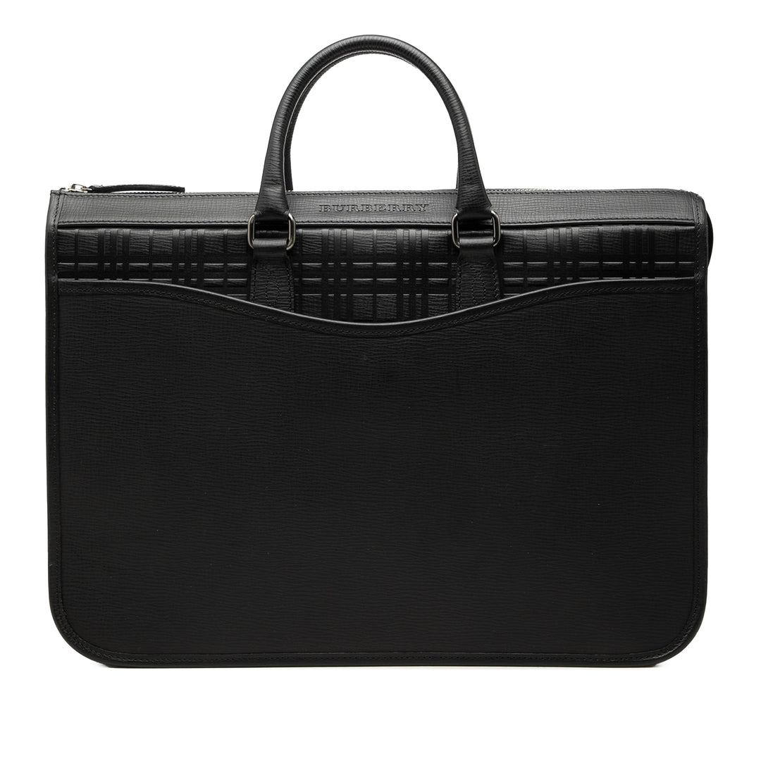Burberry Check embossé à finitions Business Sac Noir – vue principale – GABY PARIS