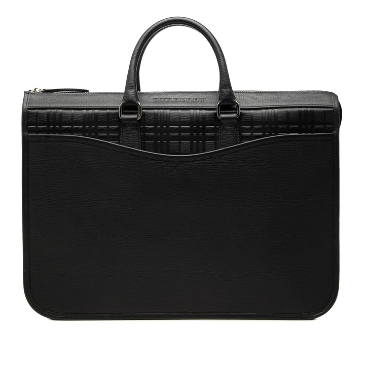 Burberry Check embossé à finitions Business Sac Noir – vue principale – GABY PARIS