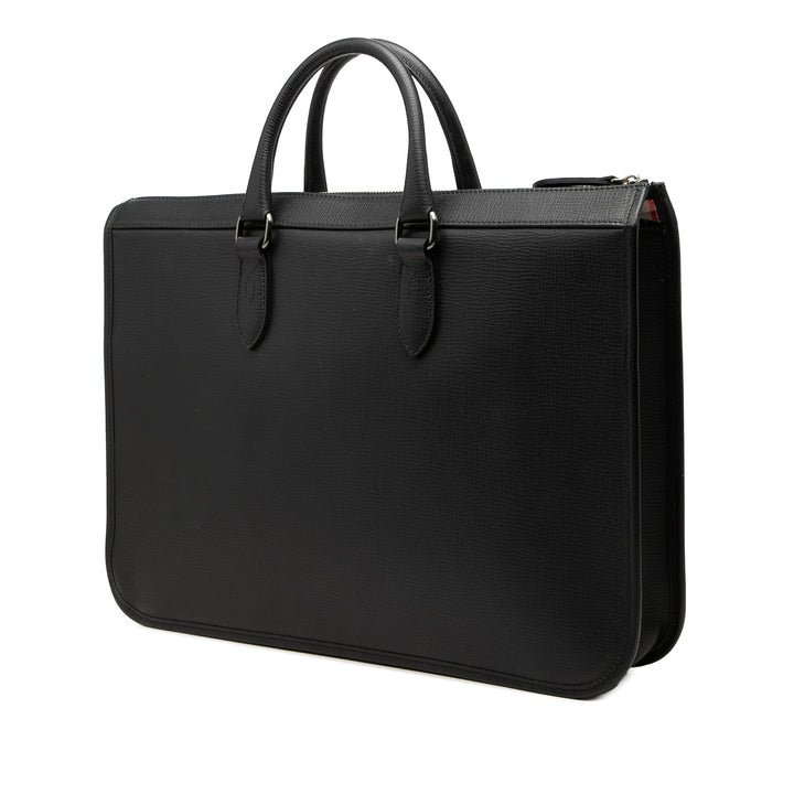 Burberry Check embossé à finitions Business Sac Noir – vue 2 – GABY PARIS