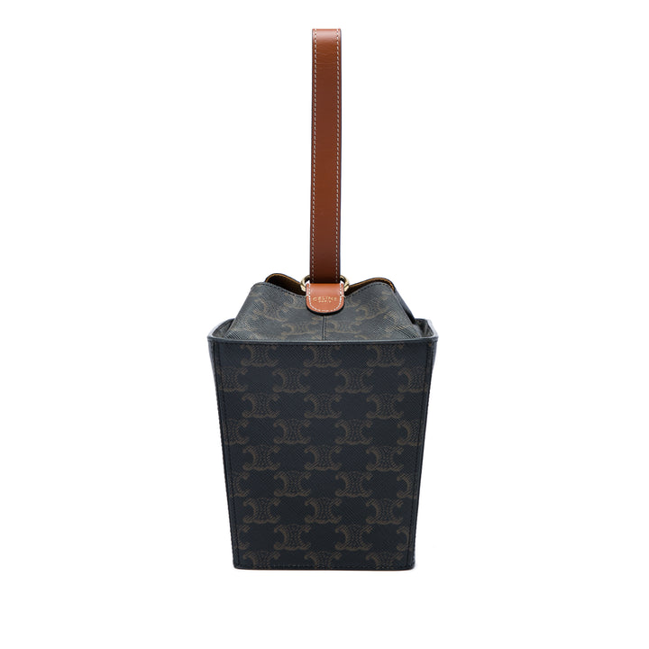 Celine Sac à main Triomphe boîte Triomphe enduite Marron – vue principale – GABY PARIS