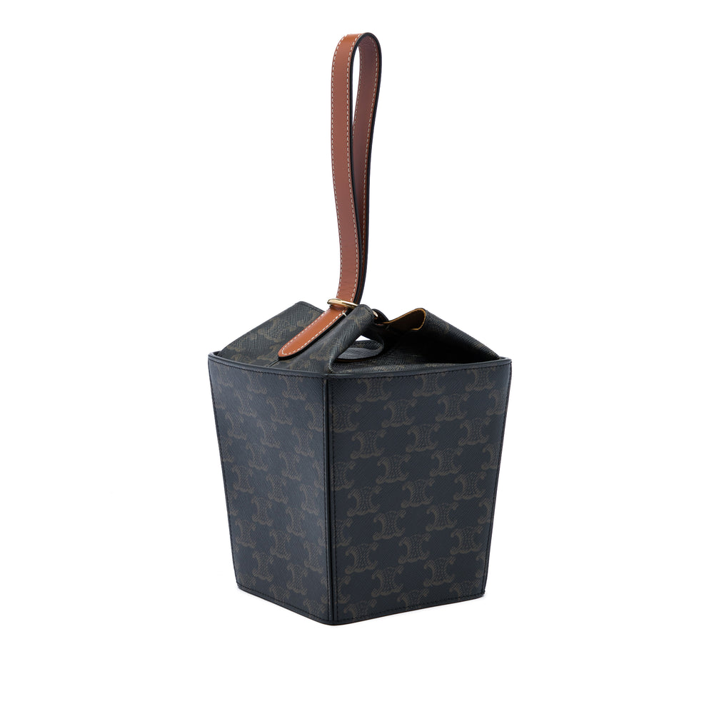 Celine Sac à main Triomphe boîte Triomphe enduite Marron – vue 2 – GABY PARIS