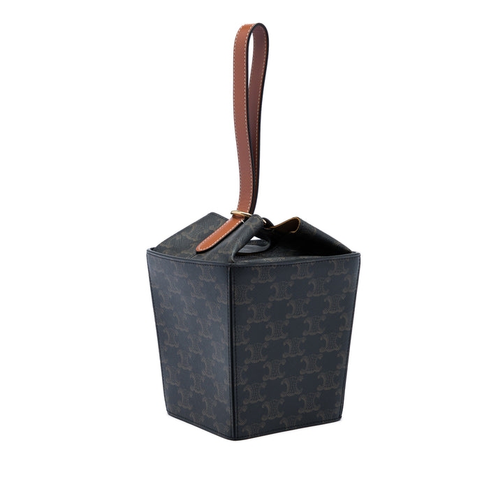 Celine Sac à main Triomphe boîte Triomphe enduite Marron – vue 2 – GABY PARIS