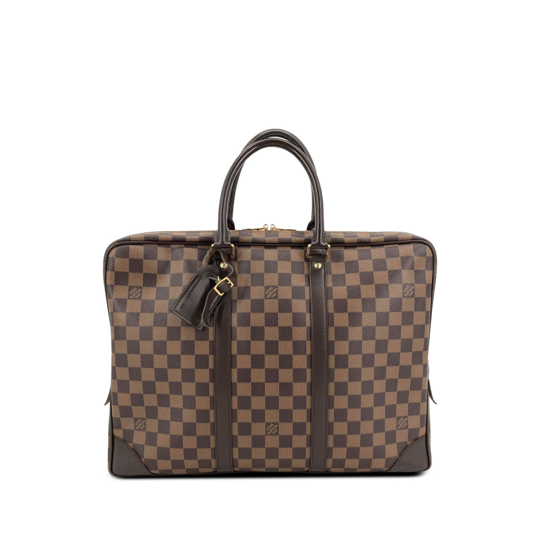 Louis Vuitton Porte Documents Voyage PM Damier Ébène Marron – vue principale – GABY PARIS