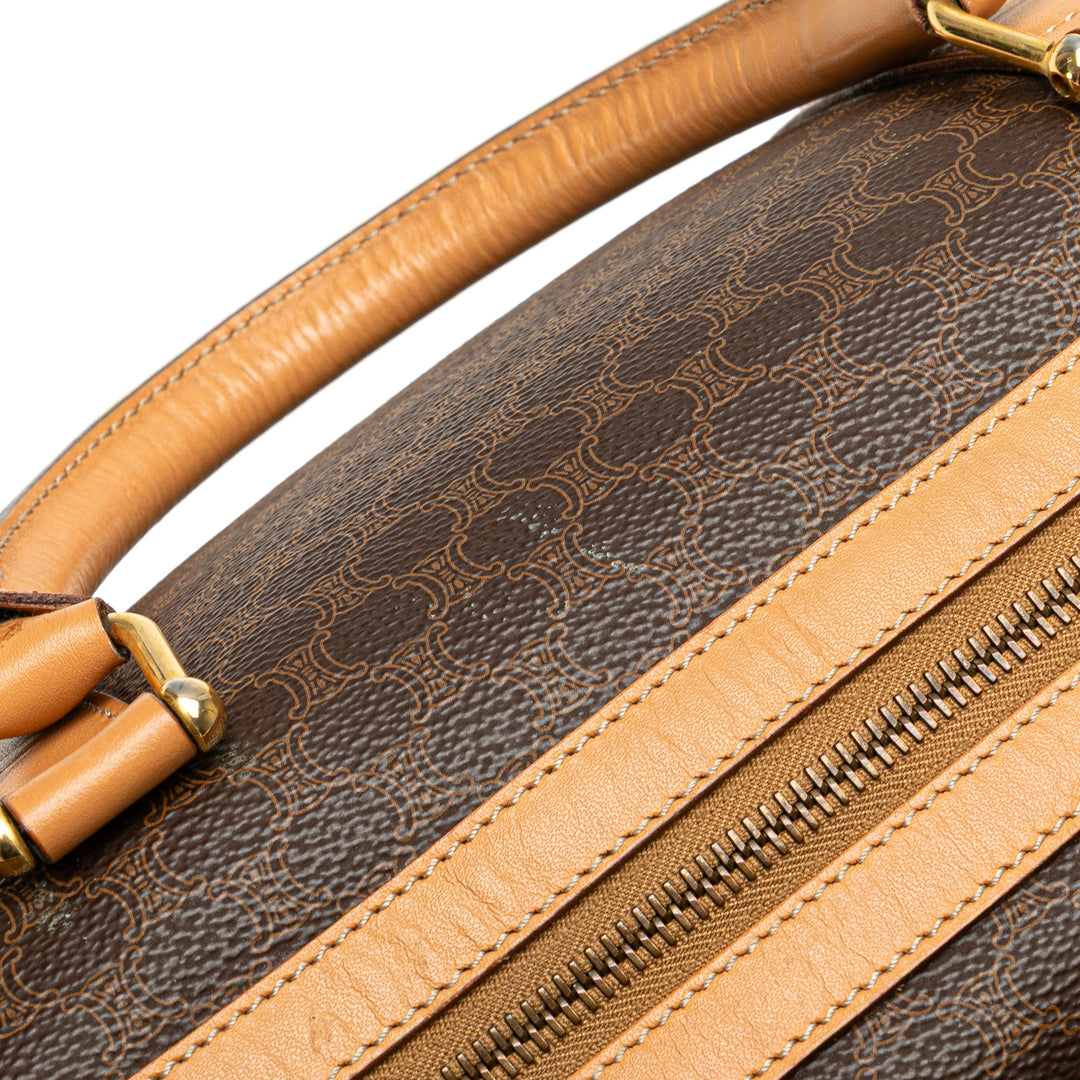 Macadam Coated Canvas Boston Bag Brown - Gaby Paris