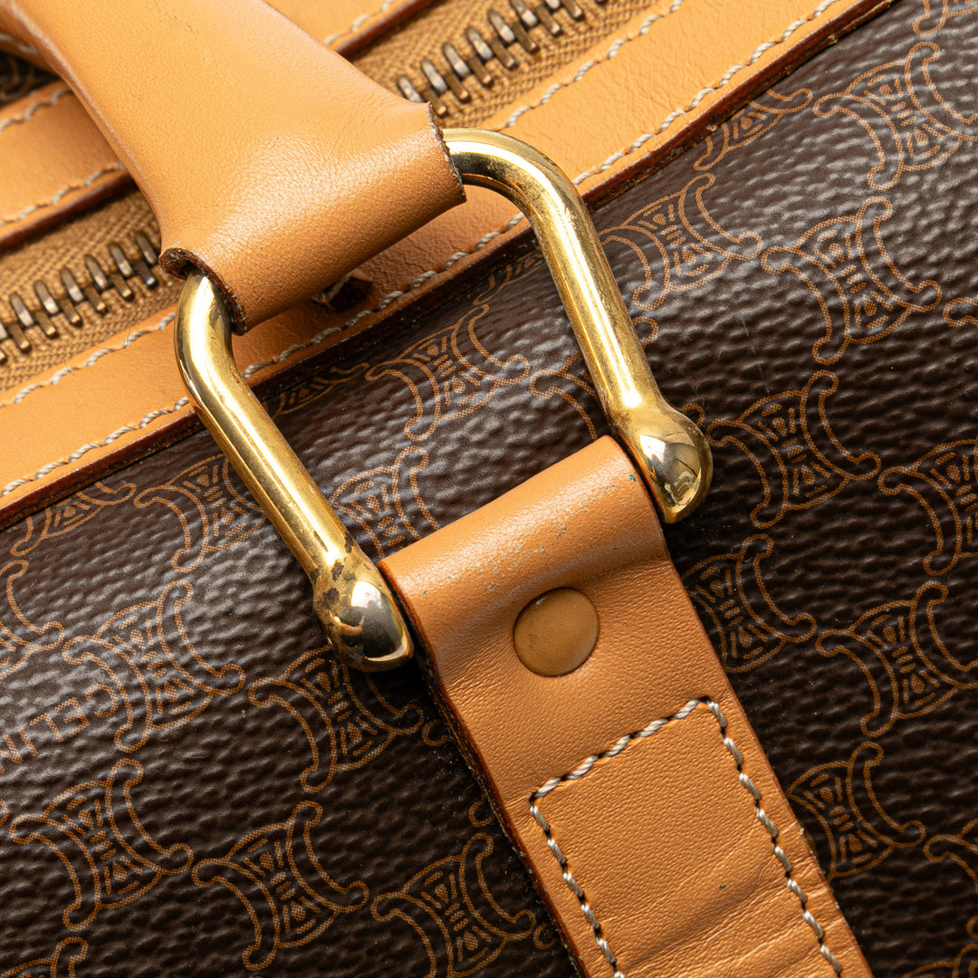 Macadam Coated Canvas Boston Bag Brown - Gaby Paris