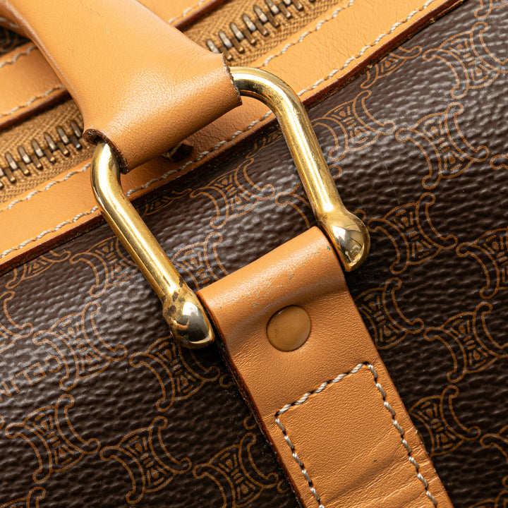Macadam Coated Canvas Boston Bag Brown - Gaby Paris