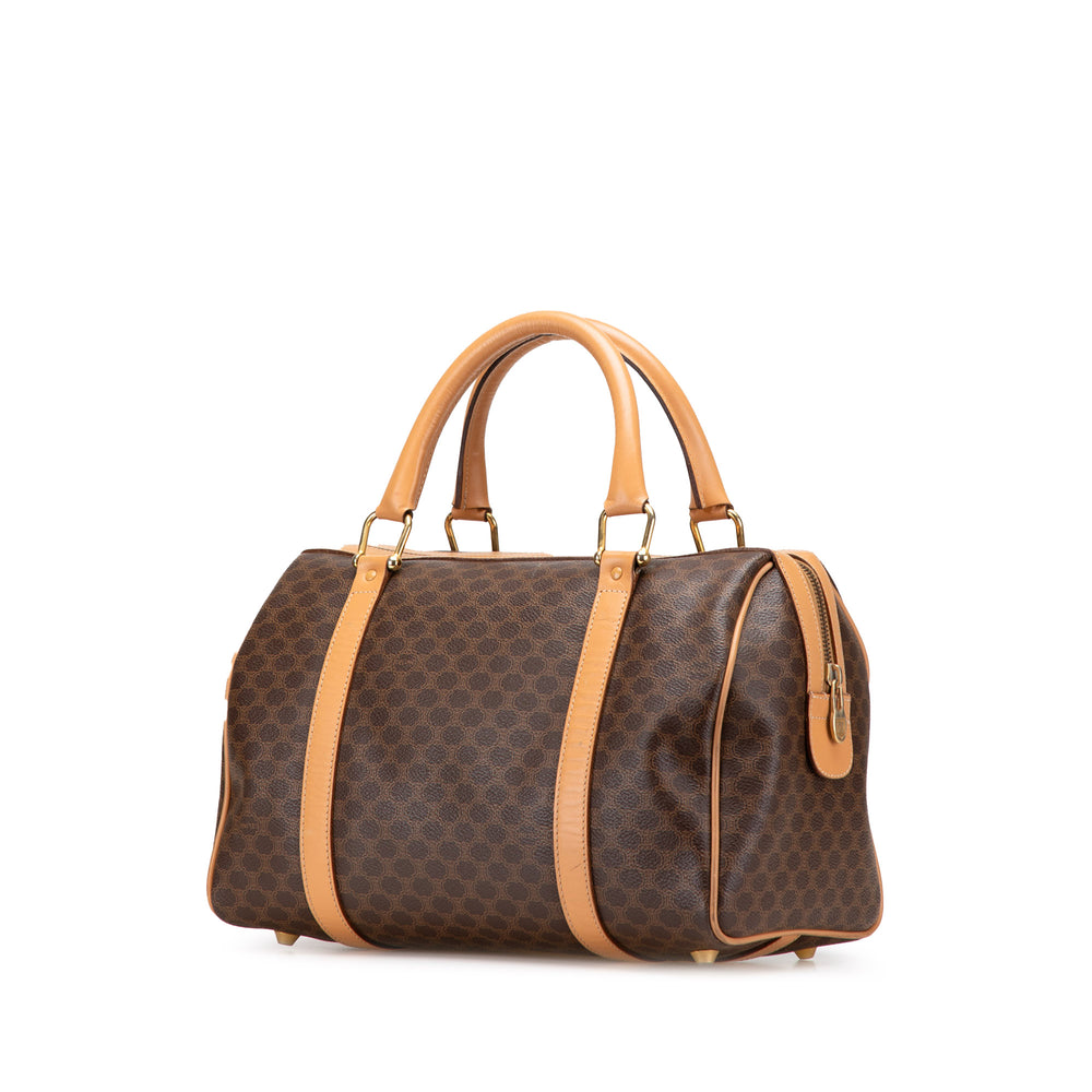 Macadam Coated Canvas Boston Bag Brown - Gaby Paris