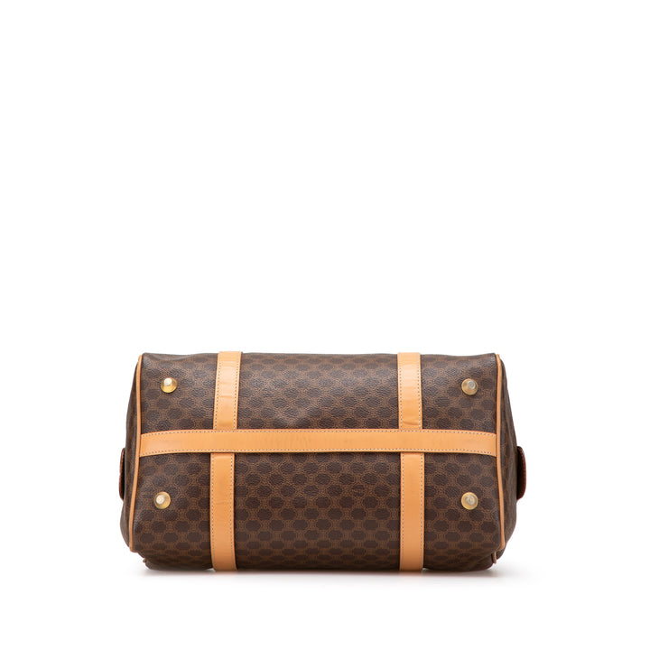 Macadam Coated Canvas Boston Bag Brown - Gaby Paris