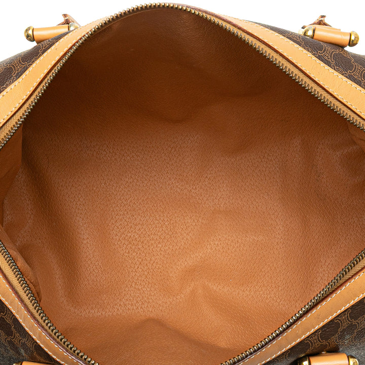 Macadam Coated Canvas Boston Bag Brown - Gaby Paris