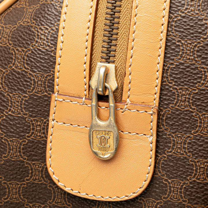 Macadam Coated Canvas Boston Bag Brown - Gaby Paris