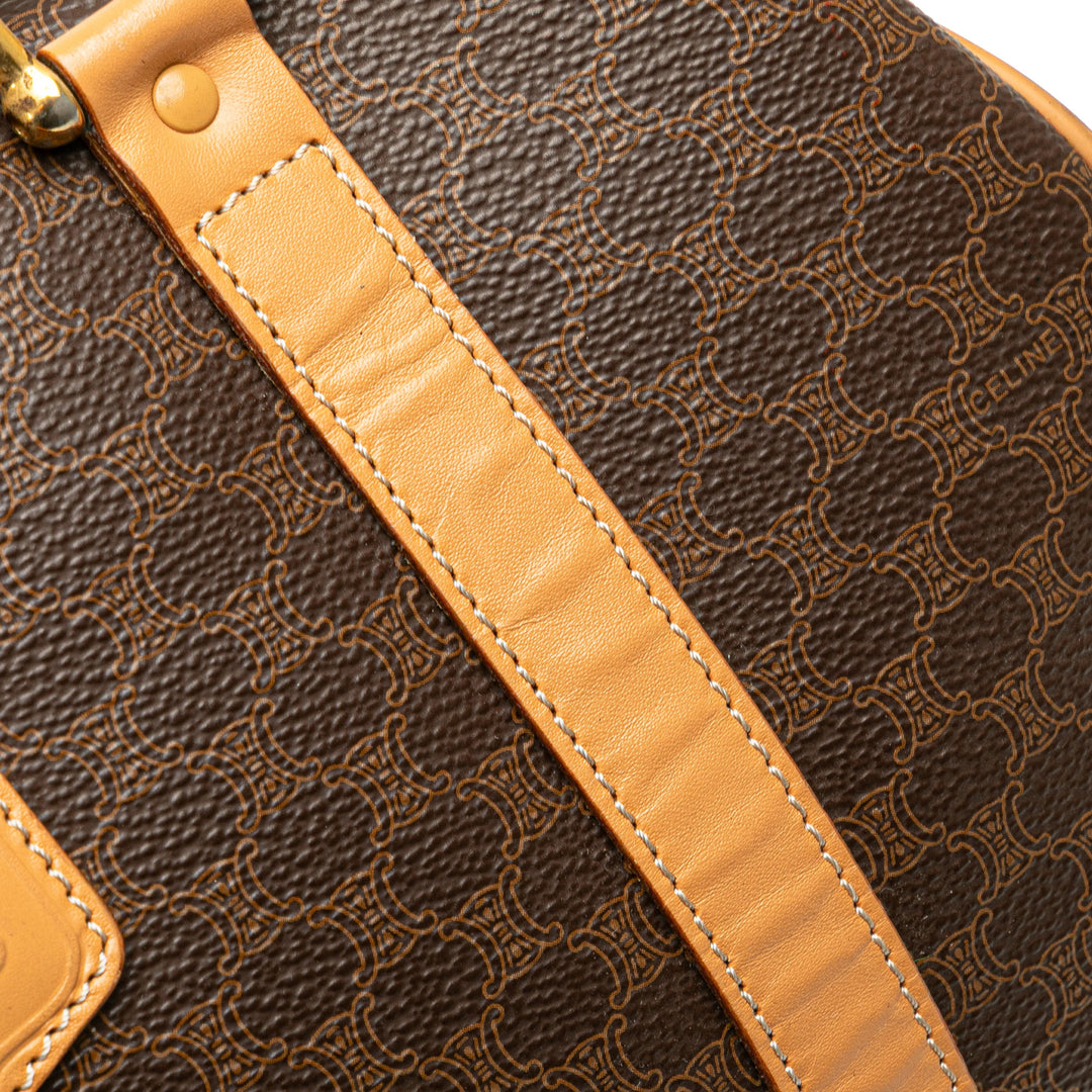 Macadam Coated Canvas Boston Bag Brown - Gaby Paris