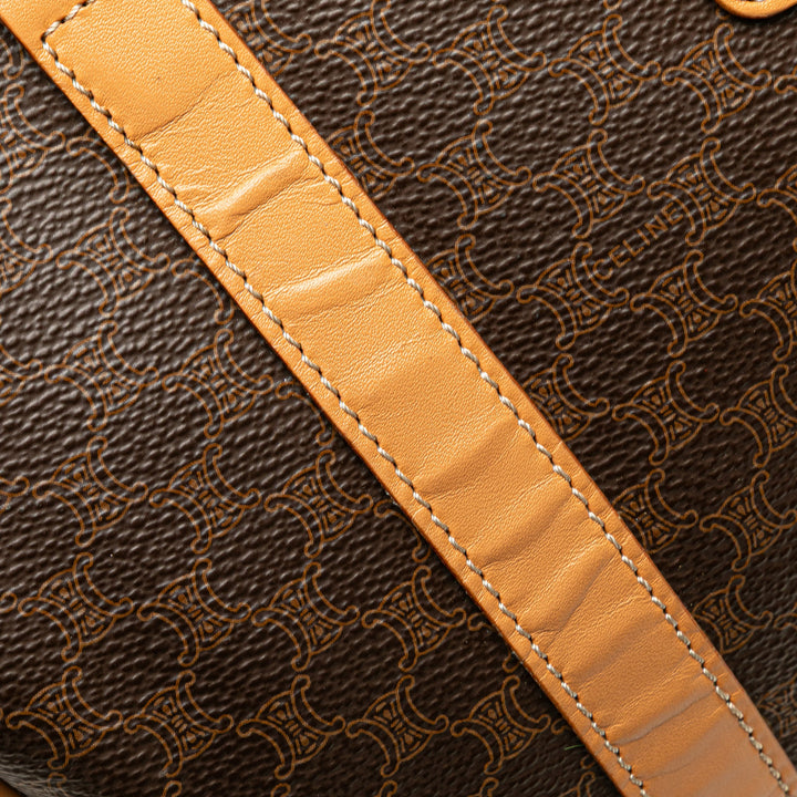 Macadam Coated Canvas Boston Bag Brown - Gaby Paris