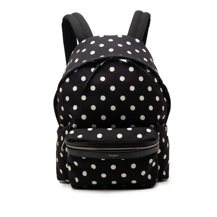 Saint Laurent Toile Polka Dot City Sac à dos