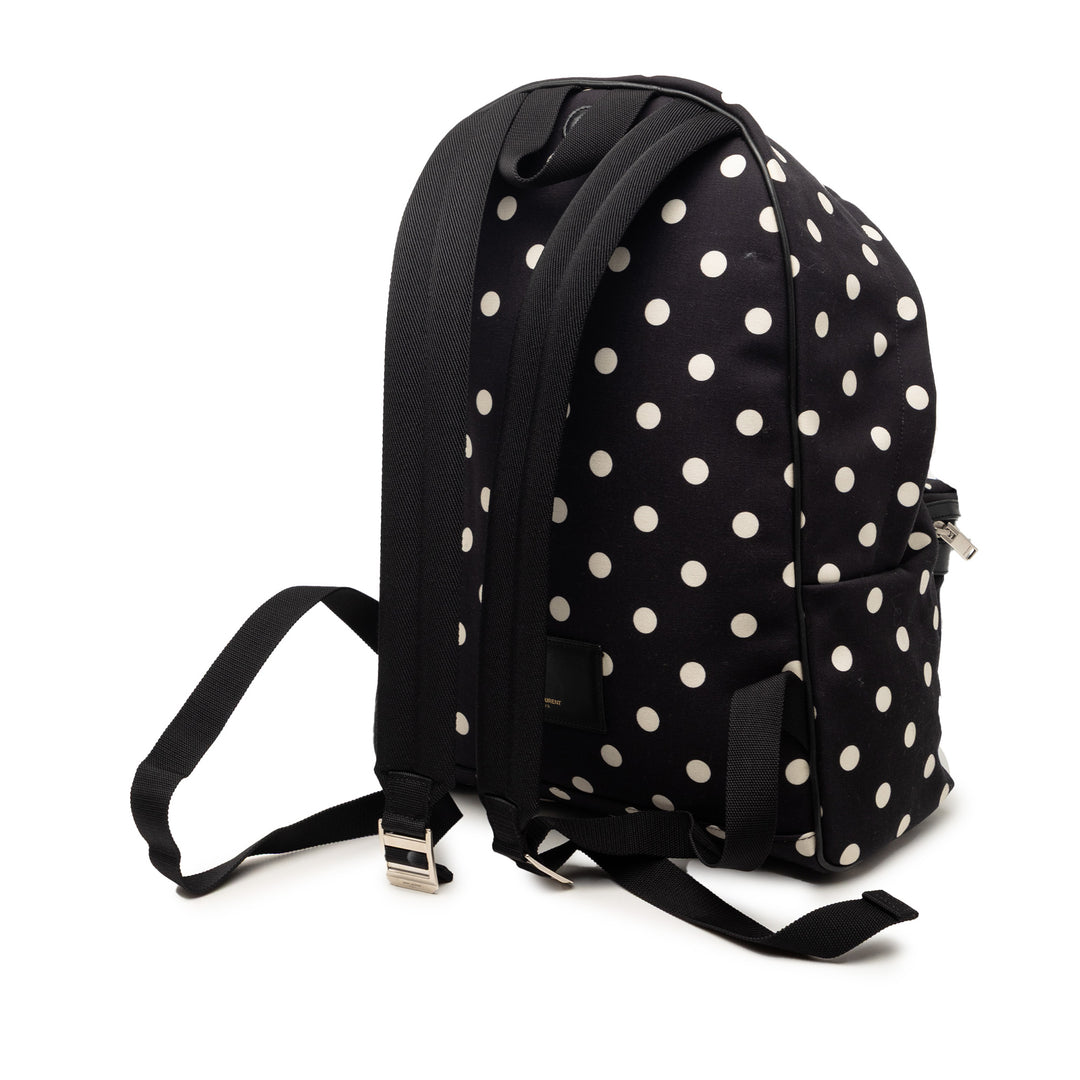 Saint Laurent Toile Polka Dot City Sac à dos