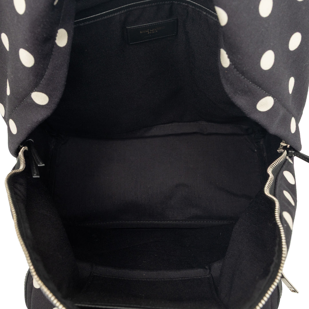 Saint Laurent Toile Polka Dot City Sac à dos