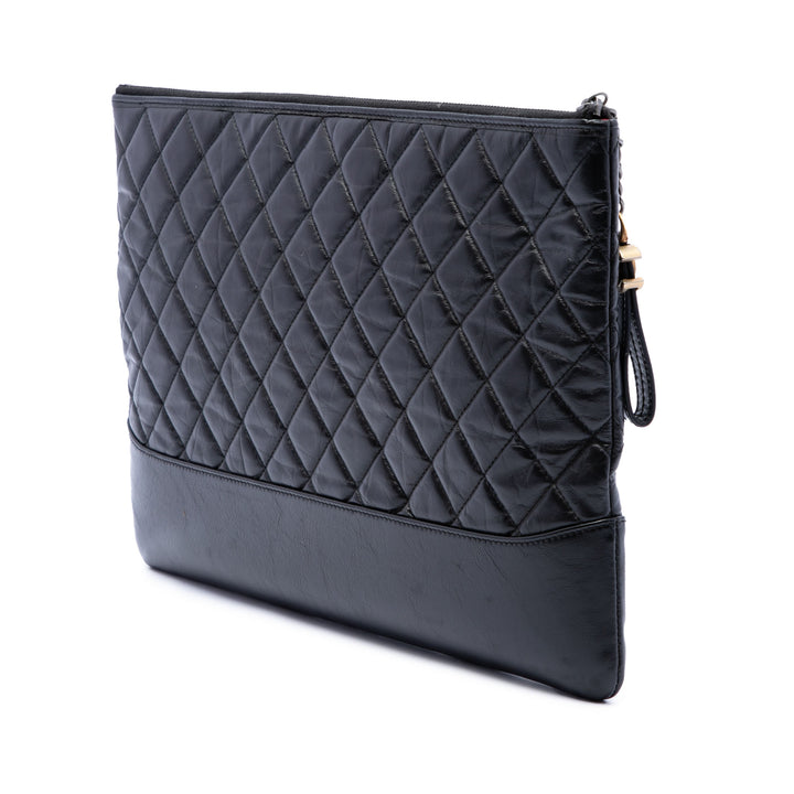 vieilli Gabrielle O Étui Pochette Grand Cuir de veau Noir