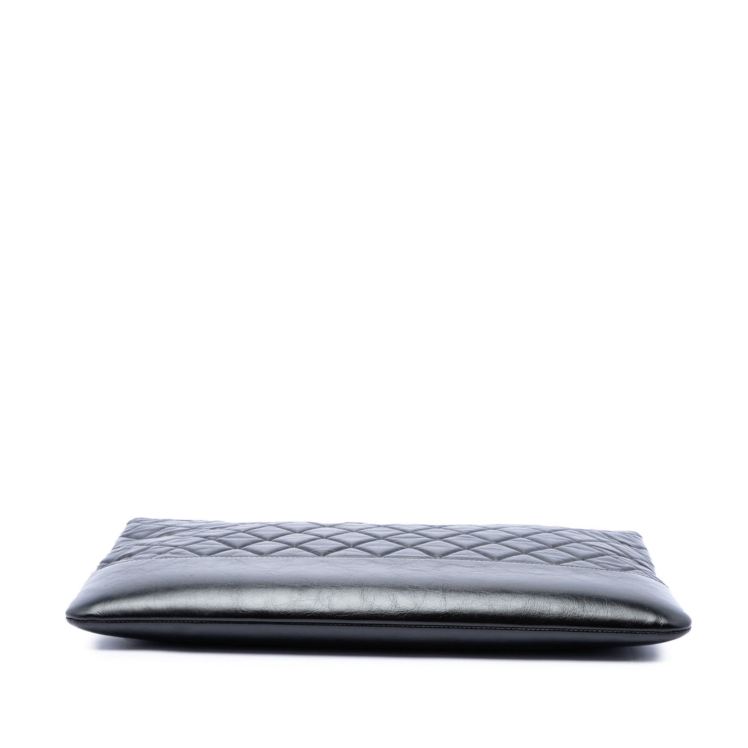 vieilli Gabrielle O Étui Pochette Grand Cuir de veau Noir
