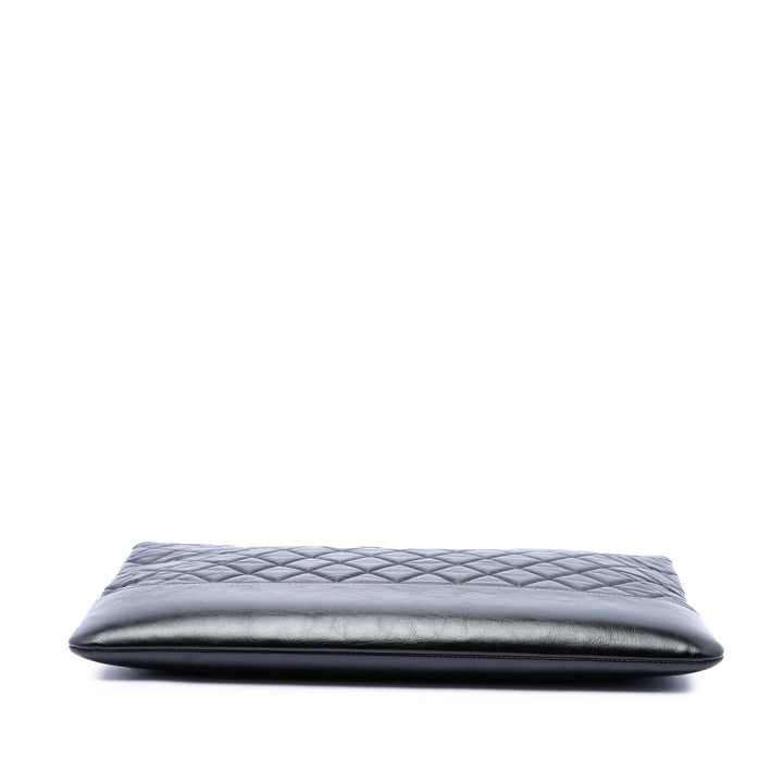 vieilli Gabrielle O Étui Pochette Grand Cuir de veau Noir