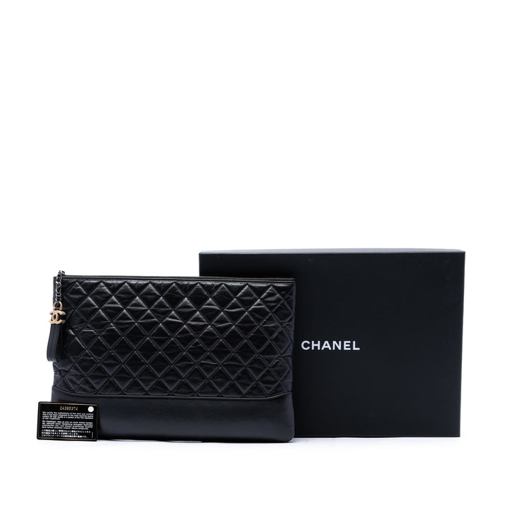 vieilli Gabrielle O Étui Pochette Grand Cuir de veau Noir