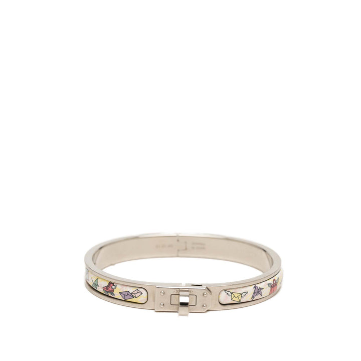 Hermès Bracelet Narrow Émail Clic Kelly Flagship Other Mini Argenté – vue principale – GABY PARIS