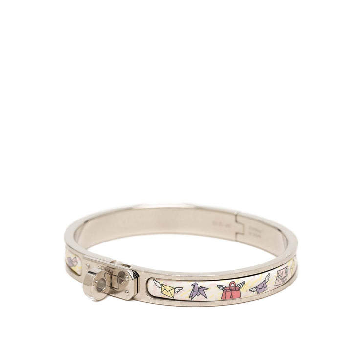 Hermès Bracelet Narrow Émail Clic Kelly Flagship Other Mini Argenté – vue 2 – GABY PARIS