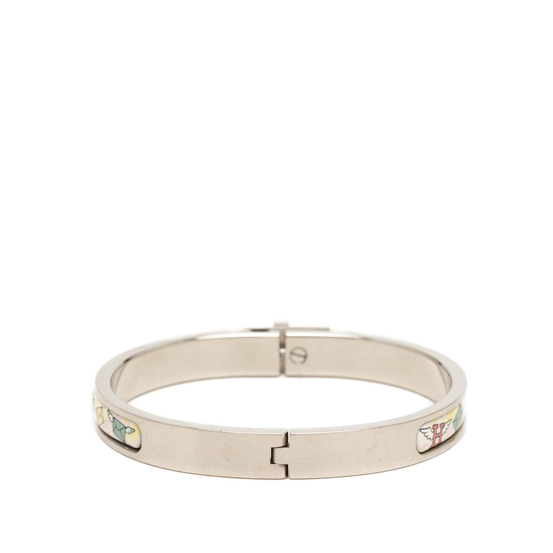 Hermès Bracelet Narrow Émail Clic Kelly Flagship Other Mini Argenté – vue 3 – GABY PARIS