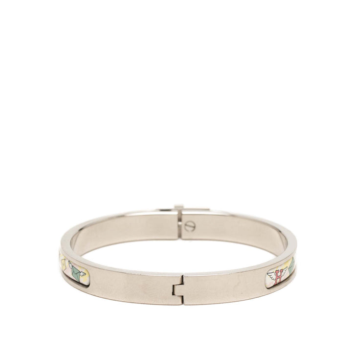 Hermès Bracelet Narrow Émail Clic Kelly Flagship Other Mini Argenté – vue 3 – GABY PARIS