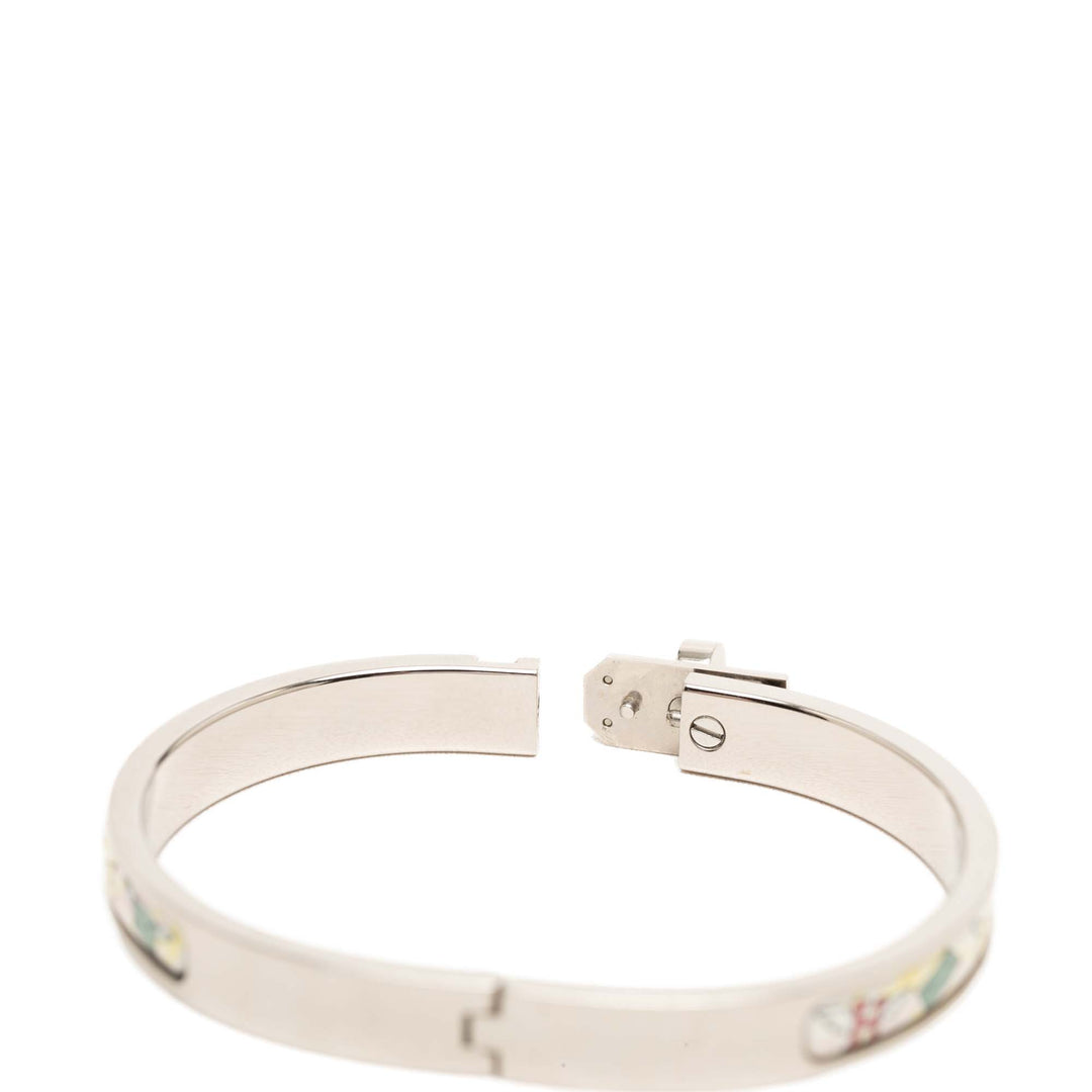Hermès Bracelet Narrow Émail Clic Kelly Flagship Other Mini Argenté – vue 4 – GABY PARIS