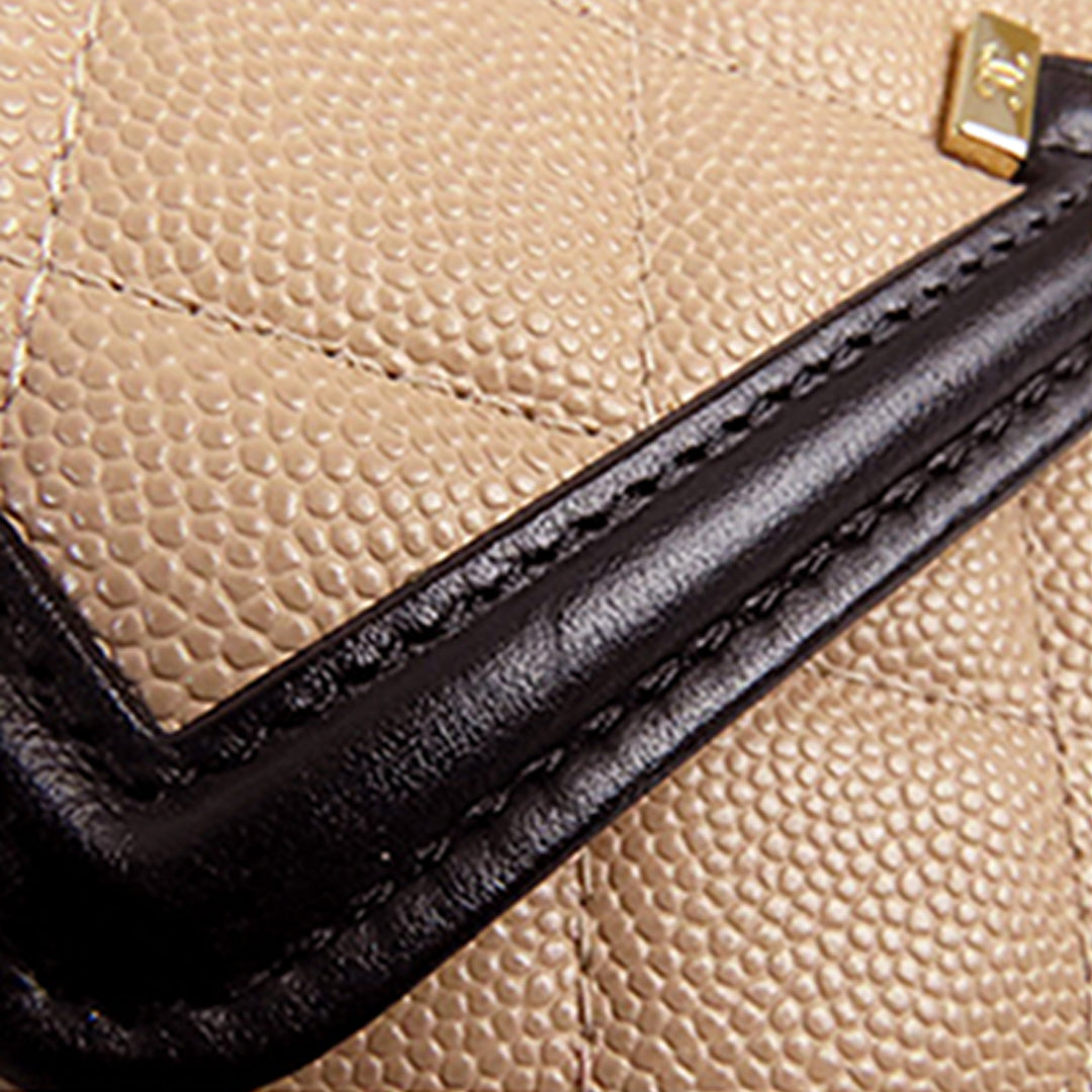 Chanel Caviar CC Filigree Wallet on Chain