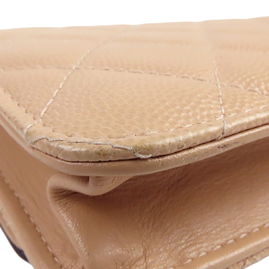 Chanel Caviar CC Filigree Wallet on Chain
