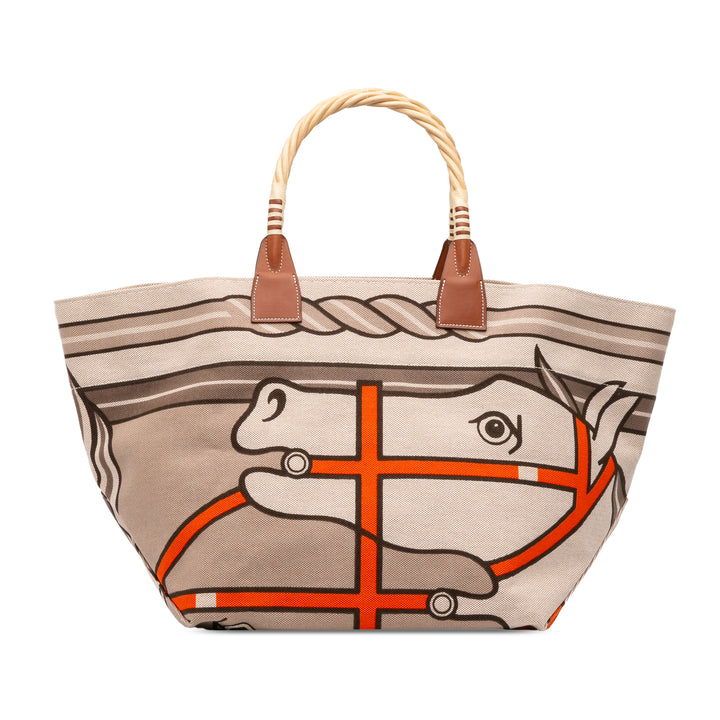 Hermès Toile H Plume Quadrige au Fil Steeple 31 Marron