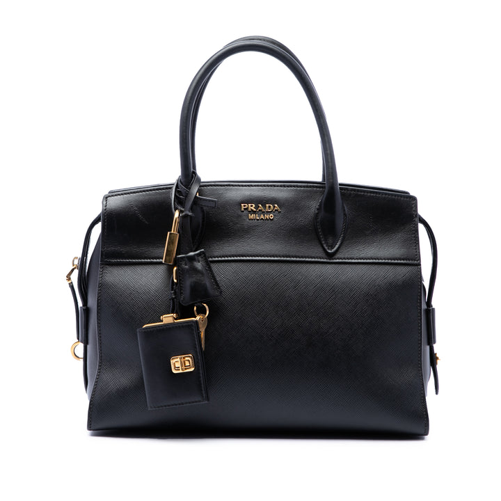 Prada Sac à main City Veau Esplanade Saffiano Noir – vue principale – GABY PARIS