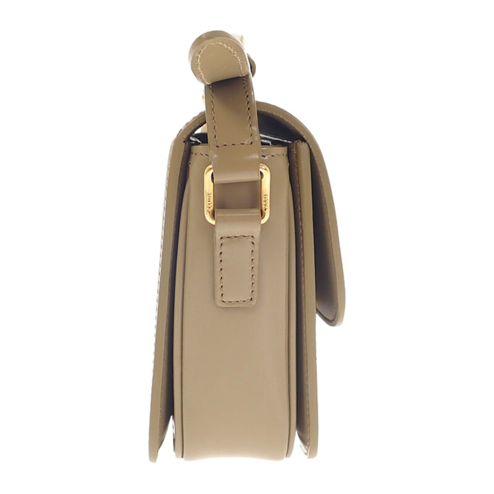 Celine brillant Triomphe Sac Teen Cuir de veau Marron