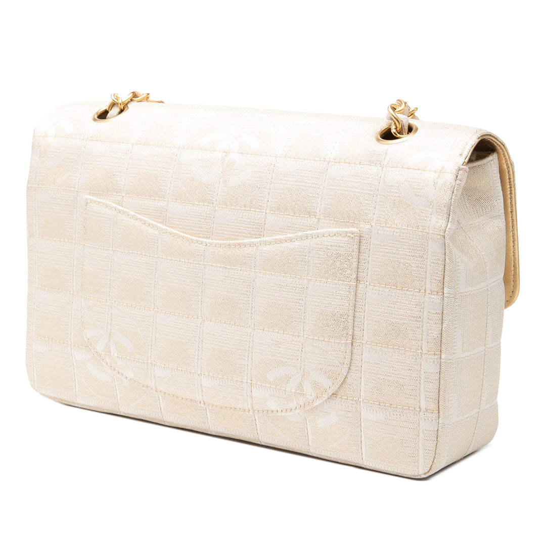 Chanel New Travel Line Medium Metallic Nylon Simple rabat