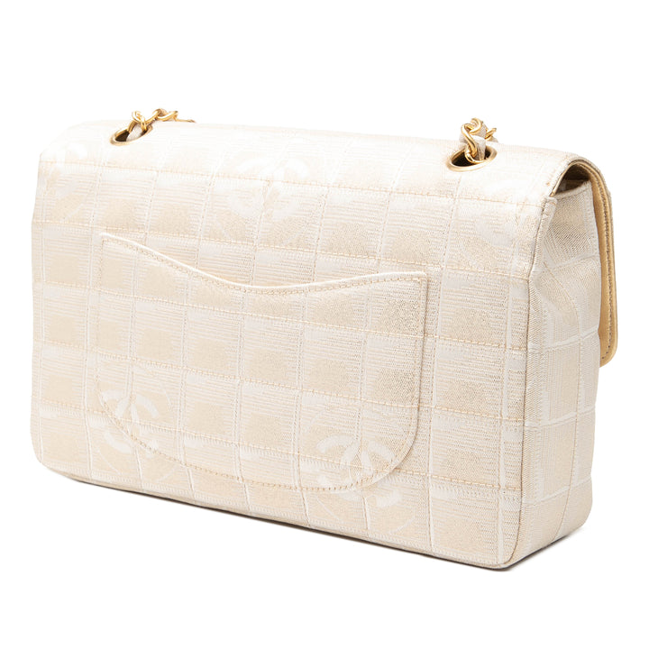 Chanel New Travel Line Medium Metallic Nylon Simple rabat