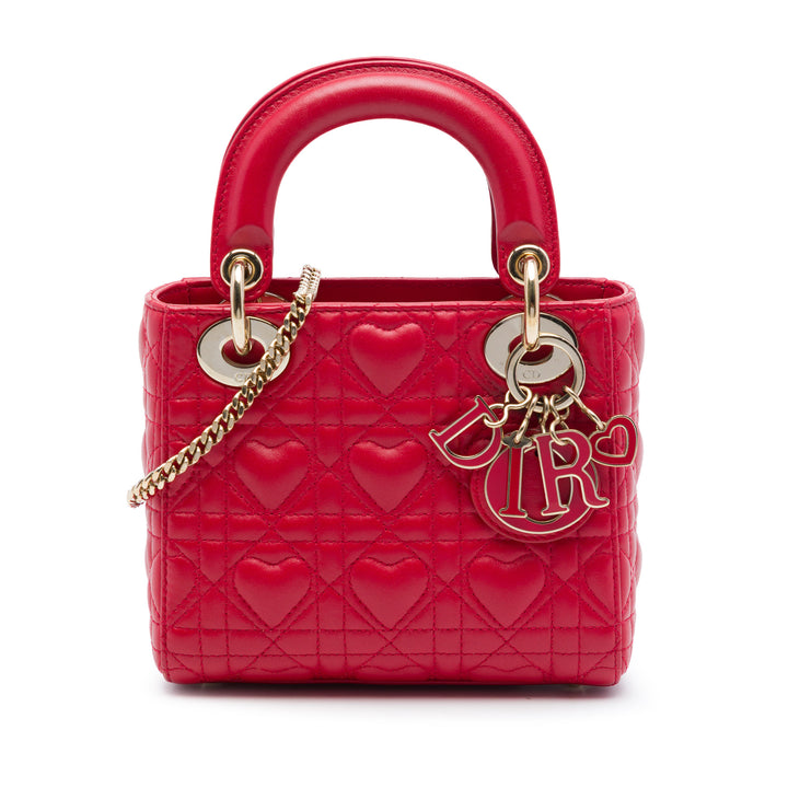 Dior DiorAmour Mini Cuir d'agneau Cannage Lady Dior