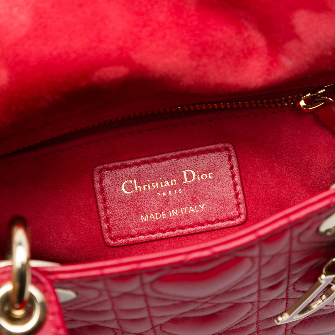 Dior DiorAmour Mini Cuir d'agneau Cannage Lady Dior