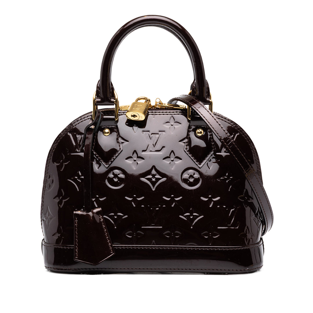 Louis Vuitton Alma BB Cuir verni Monogram Violet – vue principale – GABY PARIS
