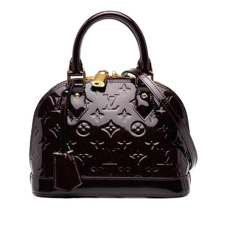 Louis Vuitton Alma BB Cuir verni Monogram Violet – vue principale – GABY PARIS