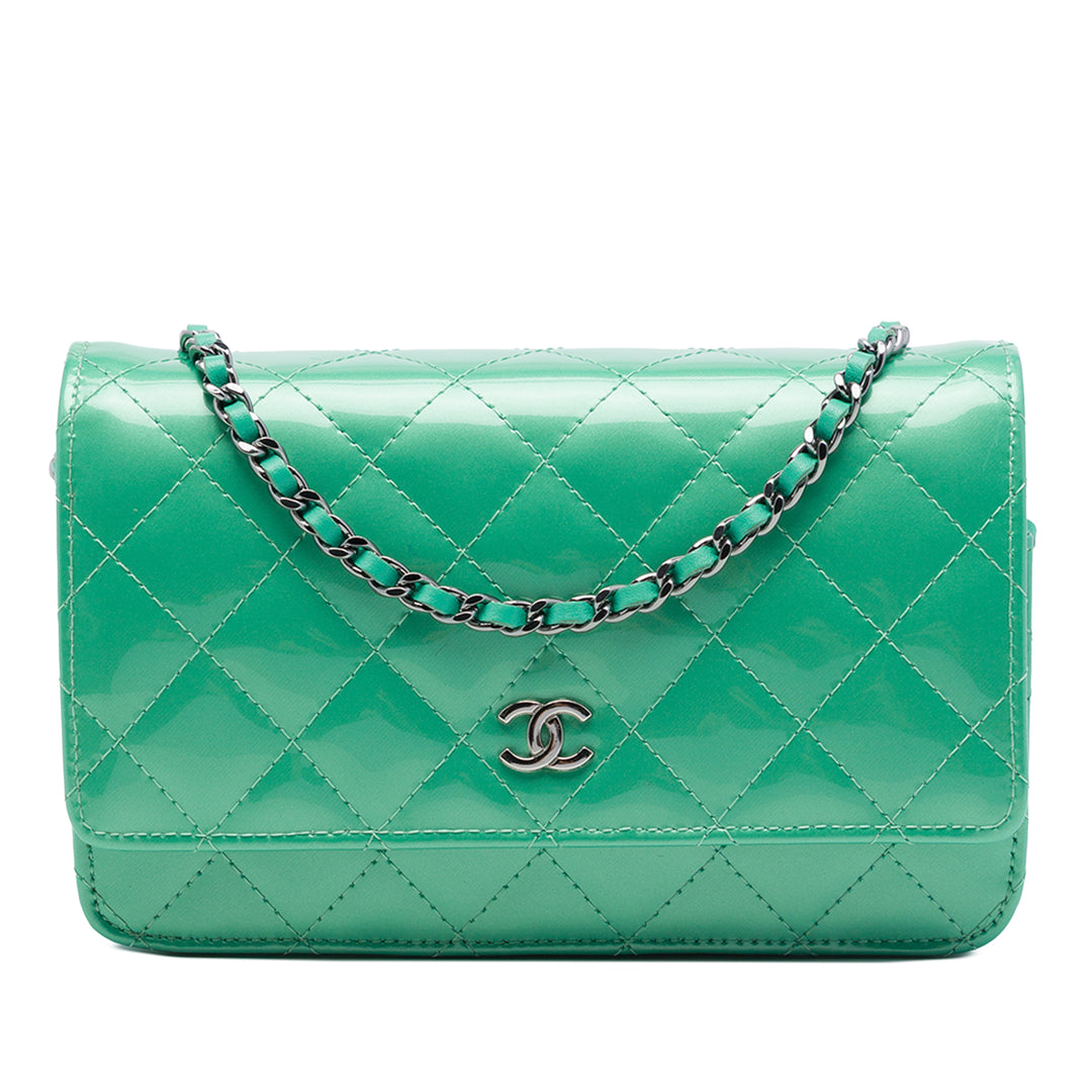 Chanel Sac bandoulière CC Matelassé Wallet on Chain Vert – vue principale – GABY PARIS