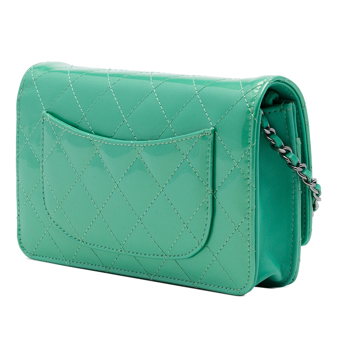 Chanel Sac bandoulière CC Matelassé Wallet on Chain Vert – vue 2 – GABY PARIS